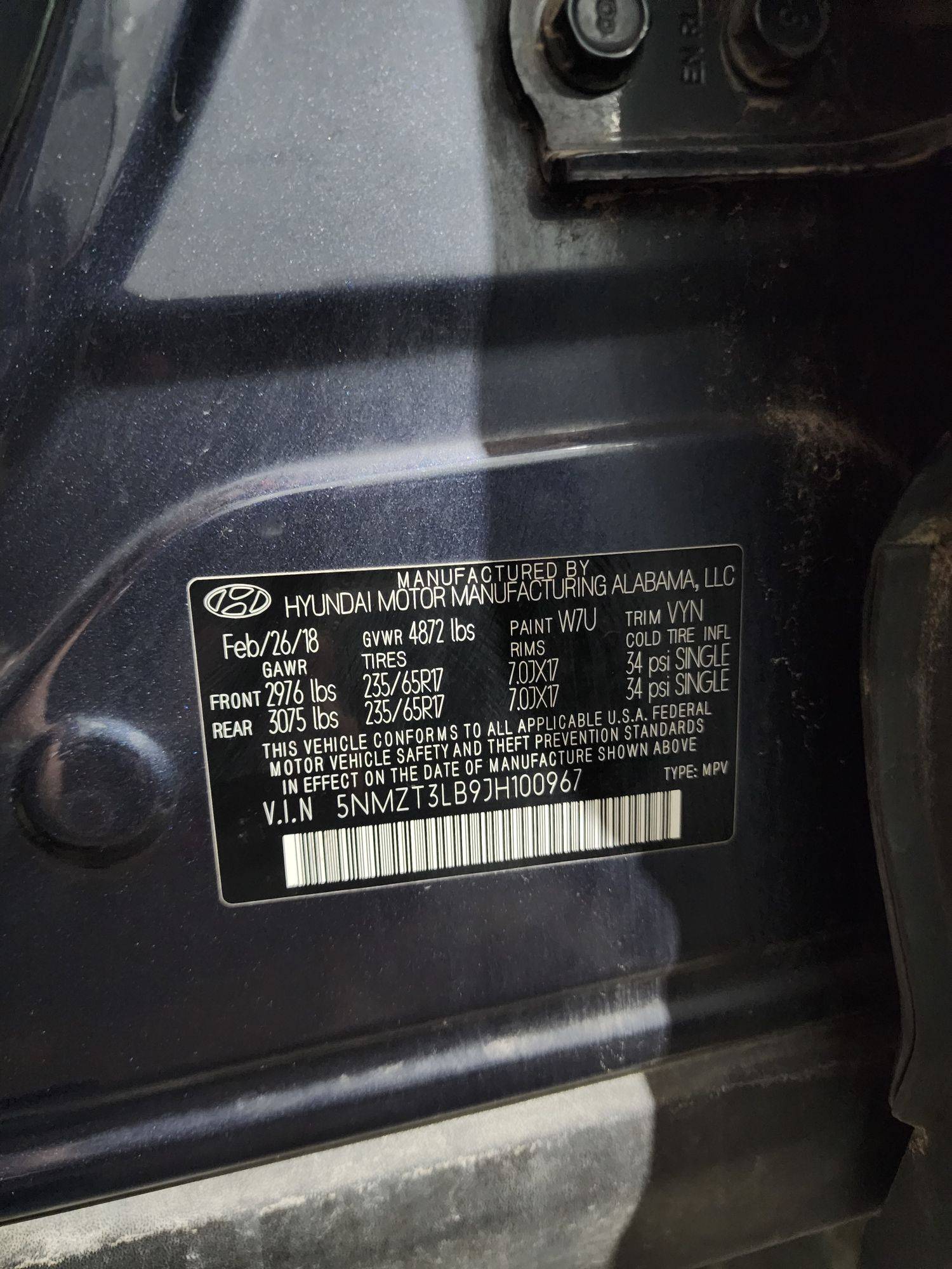 HYUNDAI SANTA FE SPORT 2018 - Marhaba Auction Used Cars - Image 10