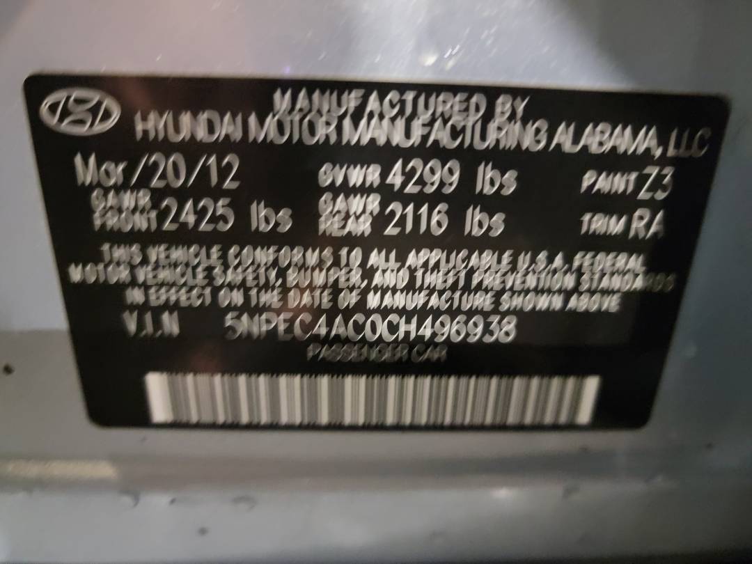 2012 HYUNDAI SONATA — 131658 Miles — Lot 37731326 - Marhaba Auctions Used Cars - Image 11