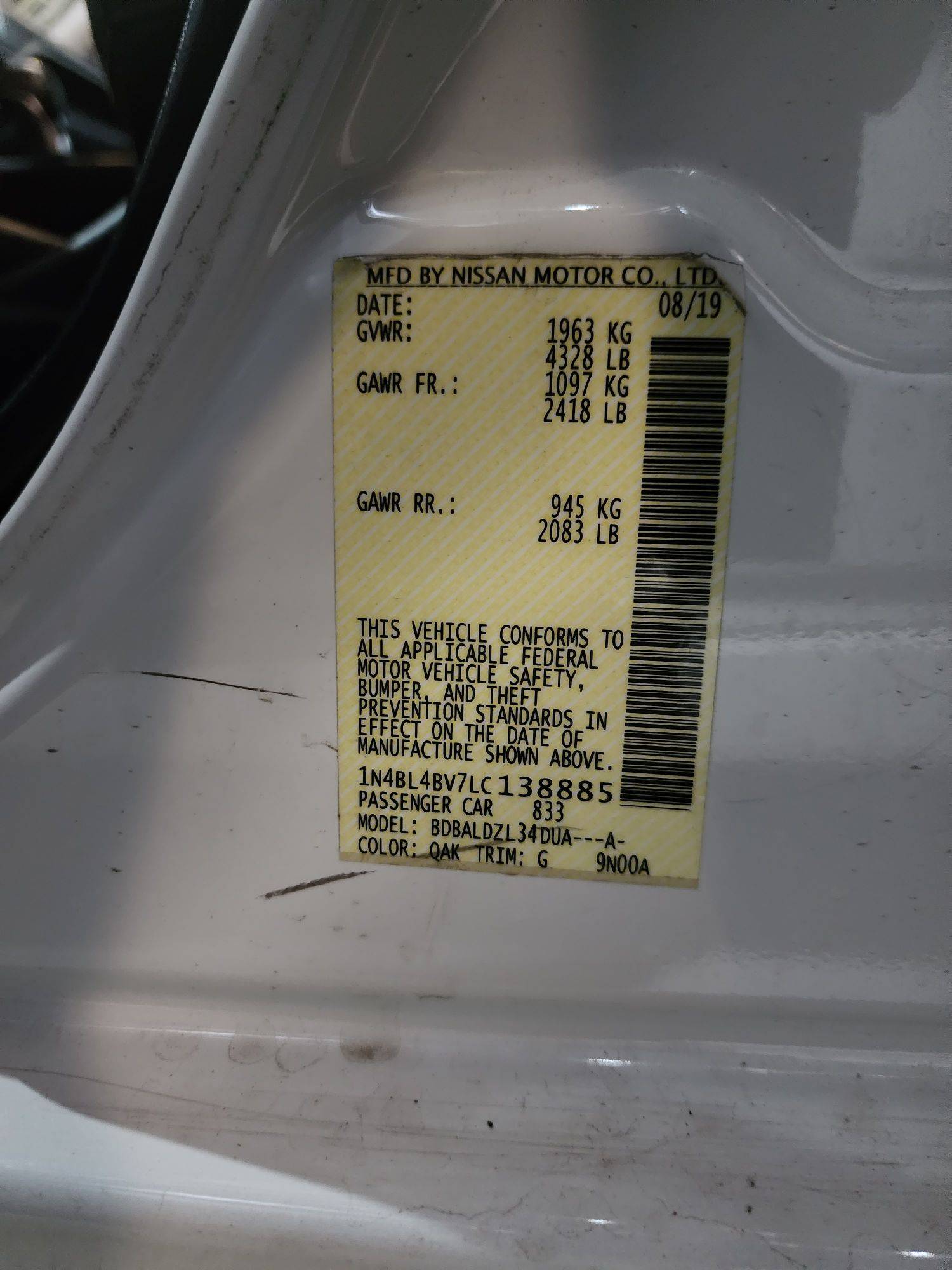 NISSAN ALTIMA 2020 - Marhaba Auction Used Cars - Image 10