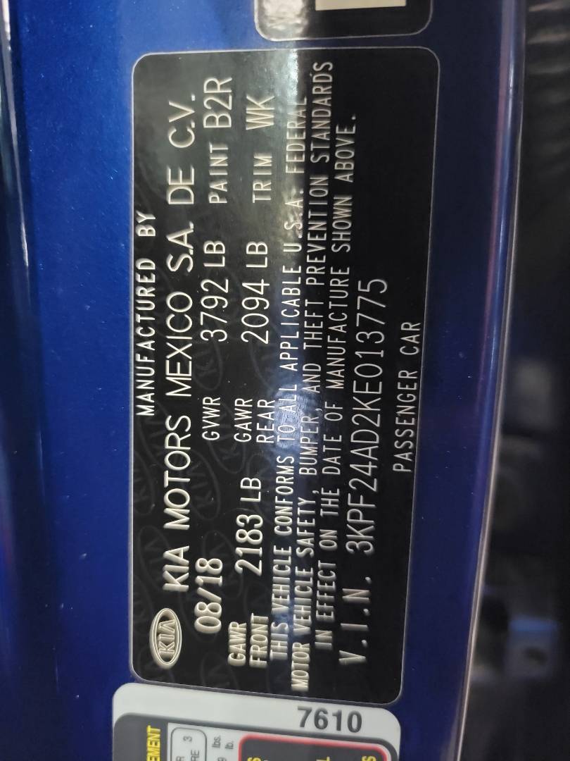 2019 KIA FORTE — 53928 Miles — Lot 2KE013775 — Main - Marhaba Auctions Used Cars - Image 9