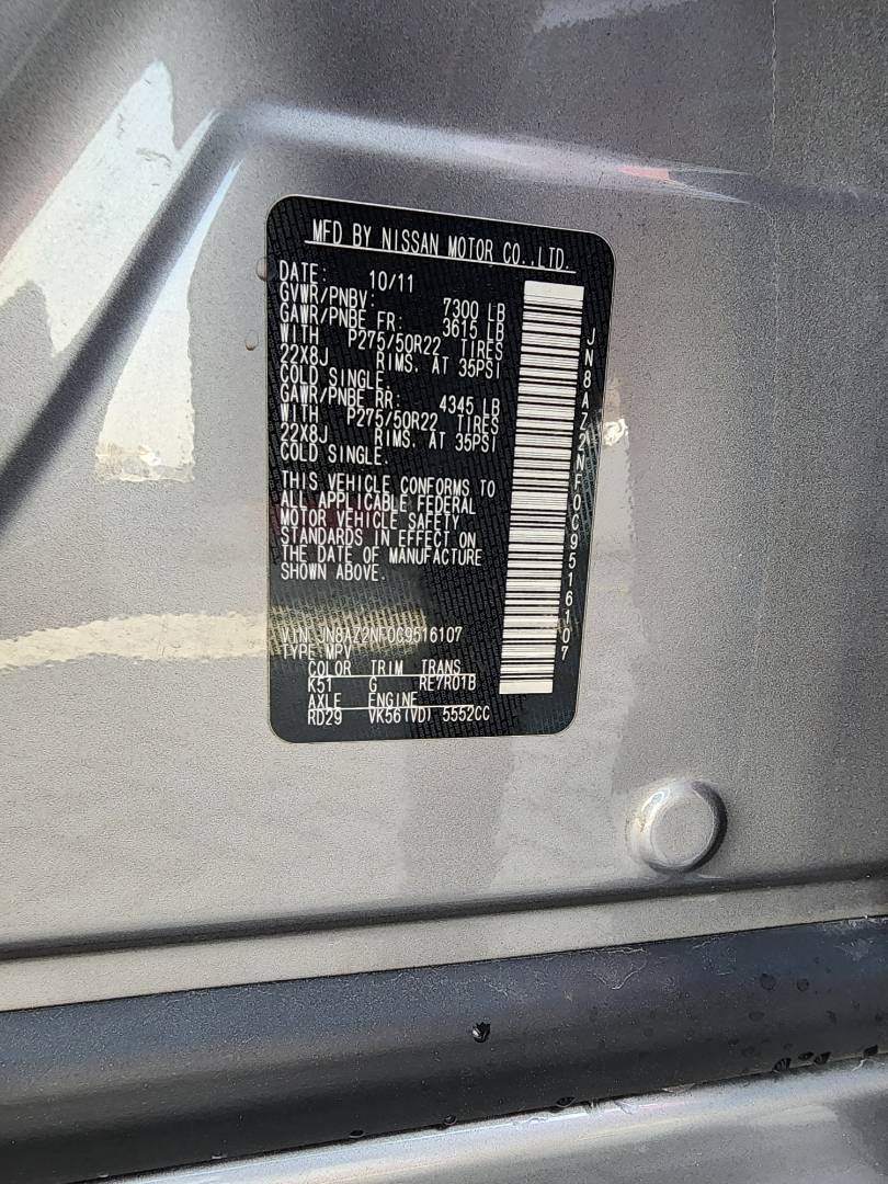 2012 INFINITI QX56 — 175533 Miles — Lot C9516107 - Marhaba Auctions Used Cars - Image 3