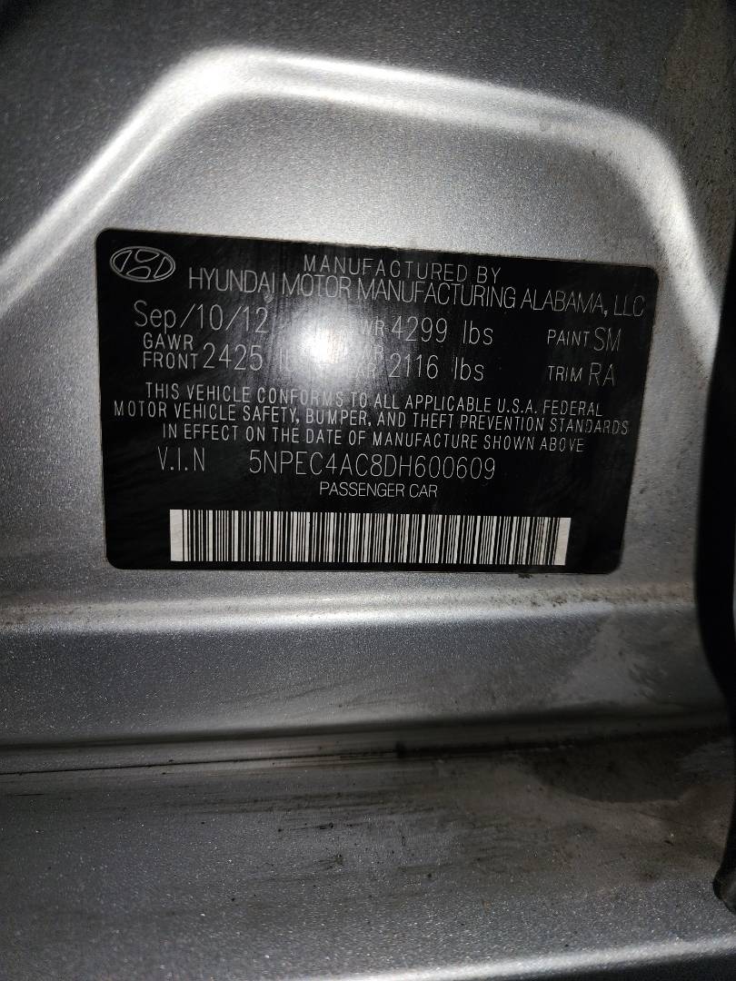 2013 HYUNDAI SONATA — 179663 Miles — Lot 74625003 - Marhaba Auctions Used Cars - Image 4