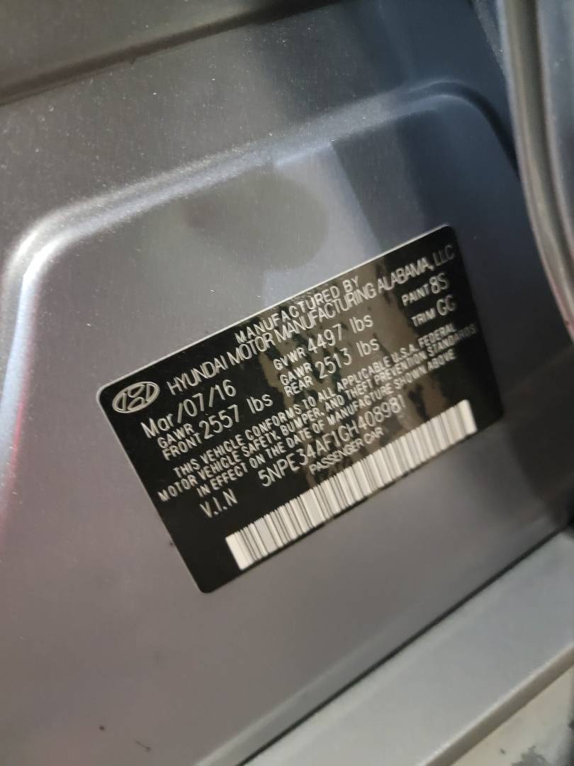 2016 HYUNDAI SONATA — 131262 Miles — Lot 1GH408981 — Main - Marhaba Auctions Used Cars - Image 9