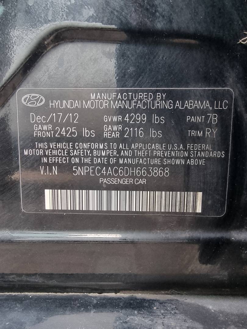 2013 HYUNDAI SONATA — 132305 Miles — Lot 0125487 — Main - Marhaba Auctions Used Cars - Image 10
