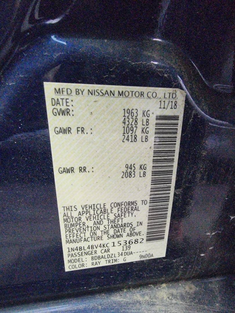 NISSAN ALTIMA 2019 - Marhaba Auction Used Cars - Image 8