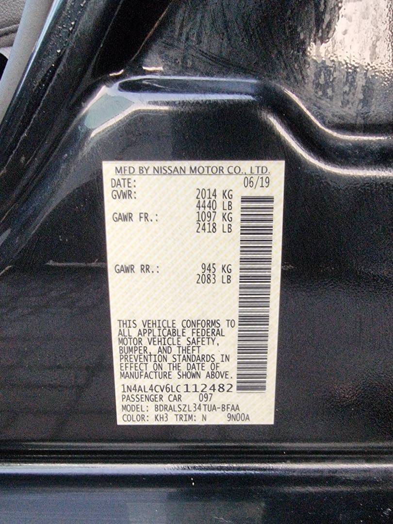2020 NISSAN ALTIMA — 104735 Miles — Lot LC112482 — Souq - Marhaba Auctions Used Cars - Image 9