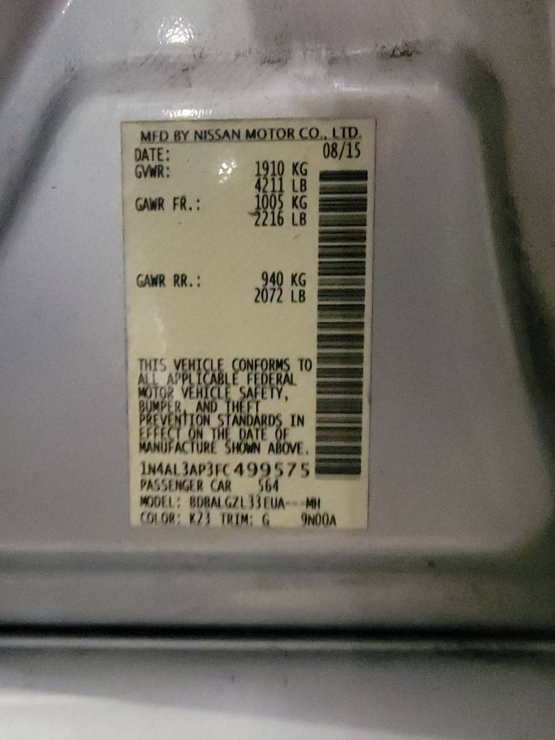 2015 NISSAN ALTIMA — 127288 Miles — Lot C499575 — Main - Marhaba Auctions Used Cars - Image 10