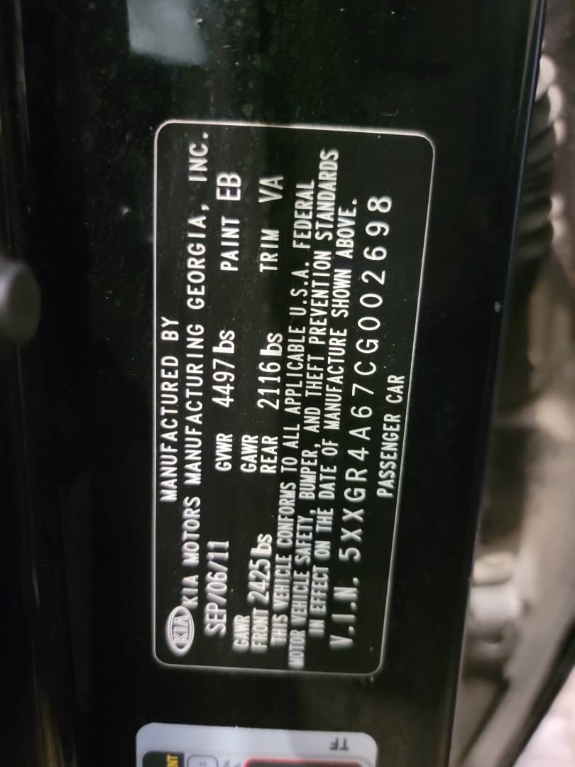 2012 KIA OPTIMA — 188877 Miles — Lot 63270144 — Souq - Marhaba Auctions Used Cars - Image 11