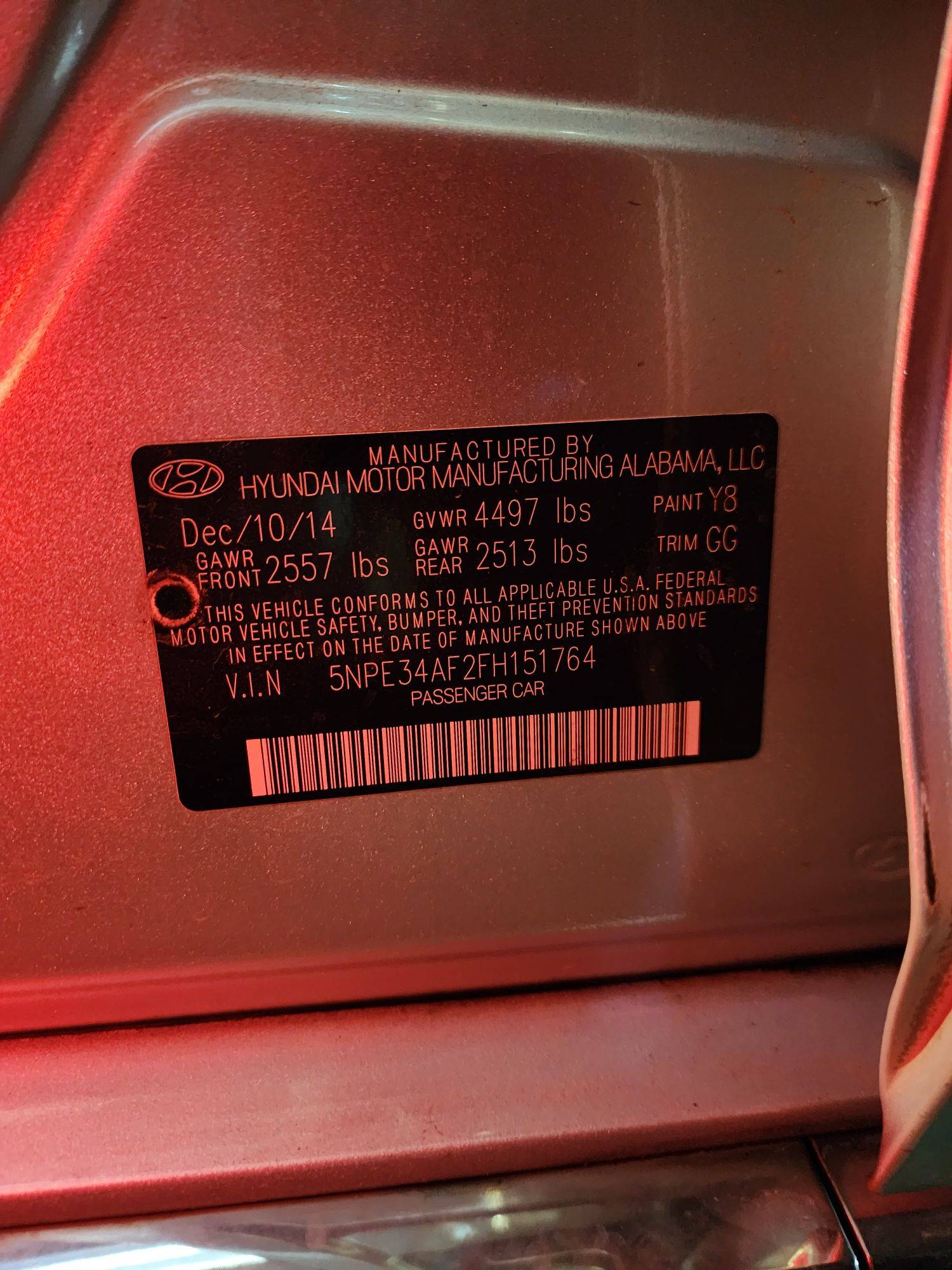 HYUNDAI SONATA 2015 - Marhaba Auction Used Cars - Image 8