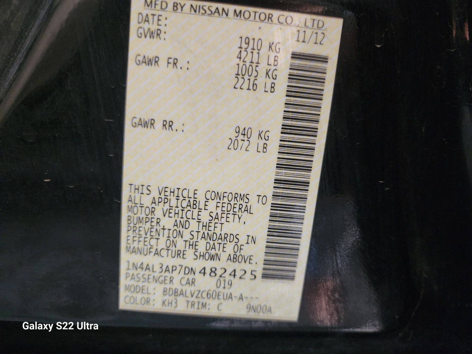 2013 NISSAN ALTIMA — 164173 Miles — Lot 79202443 - Marhaba Auctions Used Cars - Image 11