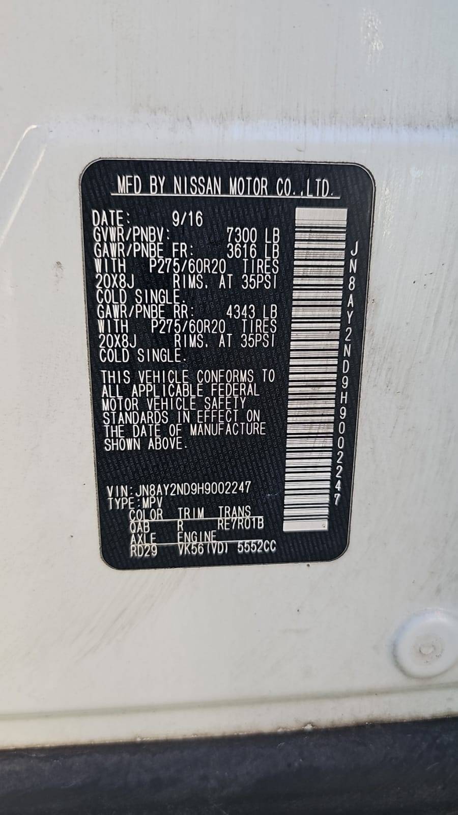 NISSAN ARMADA 2017 - Marhaba Auction Used Cars - Image 5