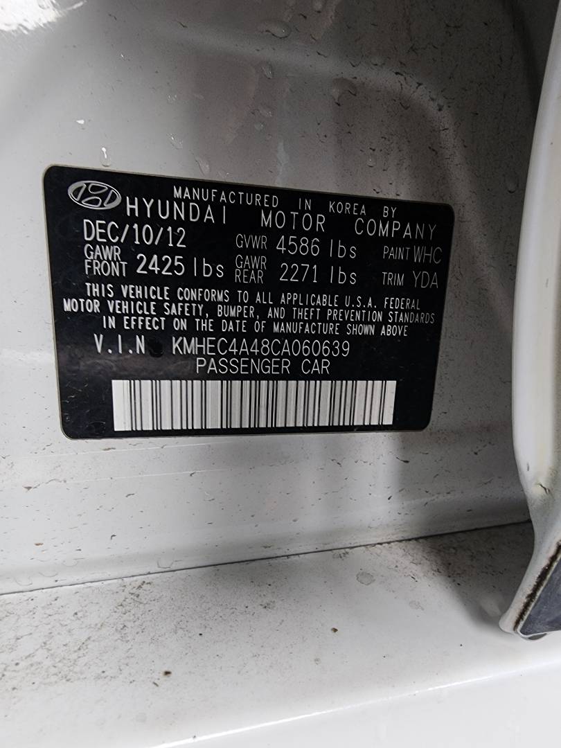 2012 HYUNDAI SONATA — 165896 Miles — Lot 76899273 - Marhaba Auctions Used Cars - Image 3