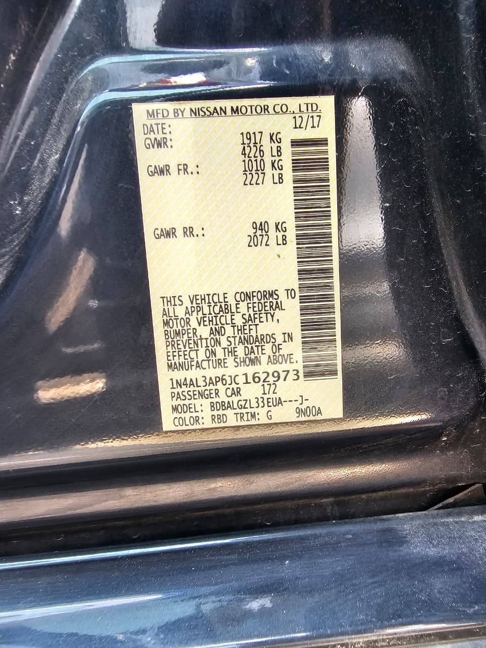 NISSAN ALTIMA 2018 - Marhaba Auction Used Cars - Image 9