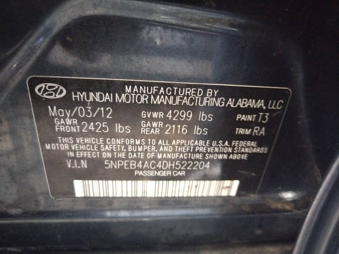 2013 HYUNDAI SONATA — 174515 Miles — Lot 37304516 - Marhaba Auctions Used Cars - Image 8
