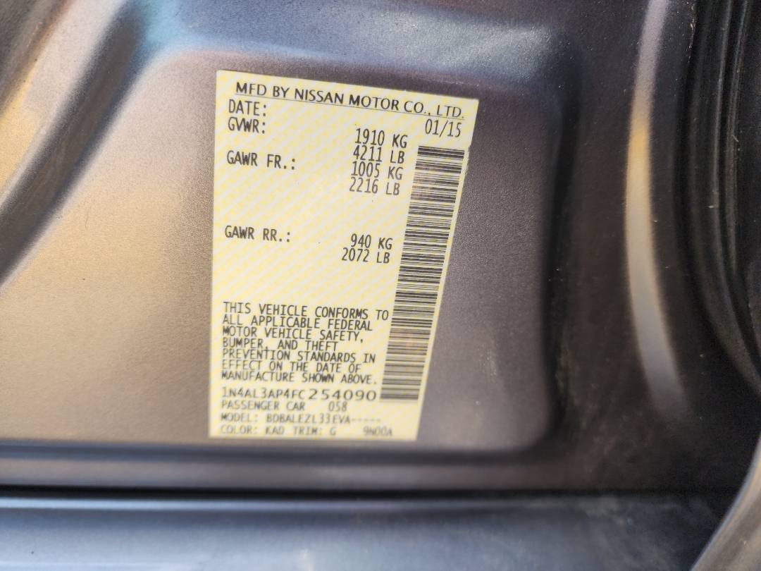 2015 NISSAN ALTIMA — 151419 Miles — Lot 38329582 - Marhaba Auctions Used Cars - Image 5