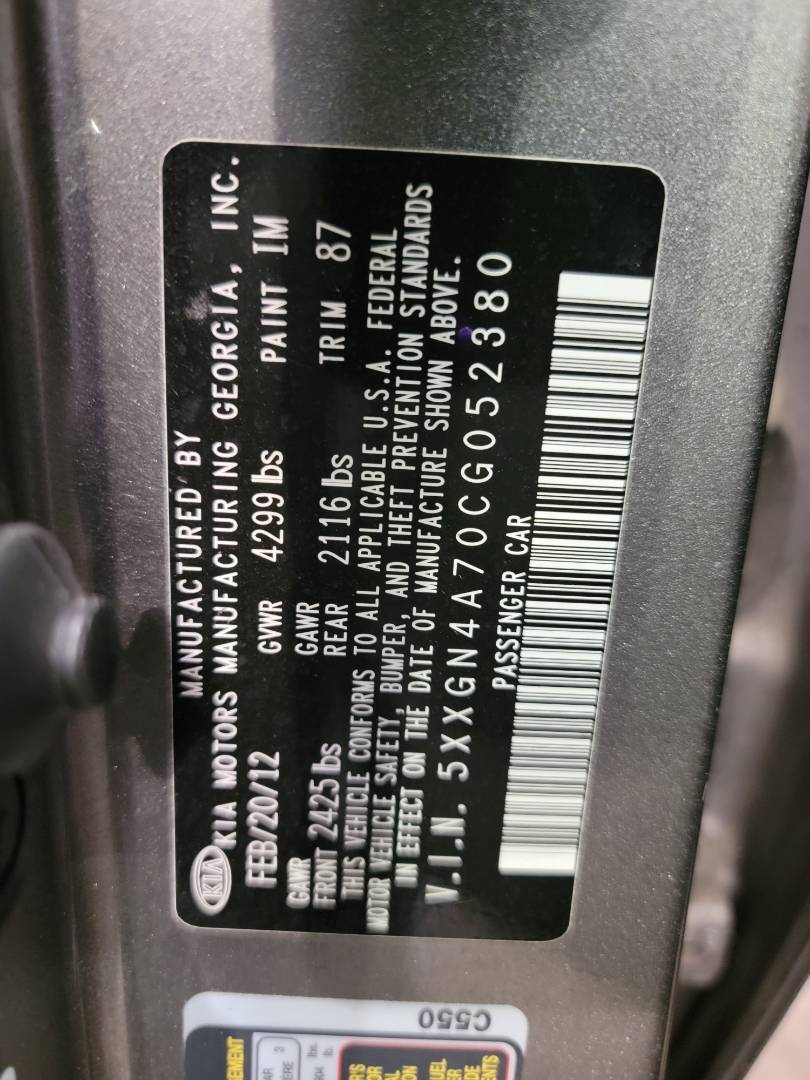 2012 KIA OPTIMA — 282797 Miles — Lot N4A70CG052380 — Main - Marhaba Auctions Used Cars - Image 11
