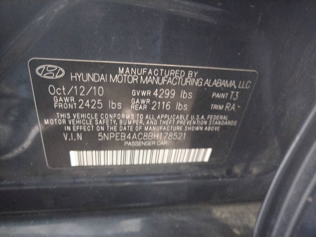 2011 HYUNDAI SONATA — 232289 Miles — Lot 37236025 - Marhaba Auctions Used Cars - Image 8