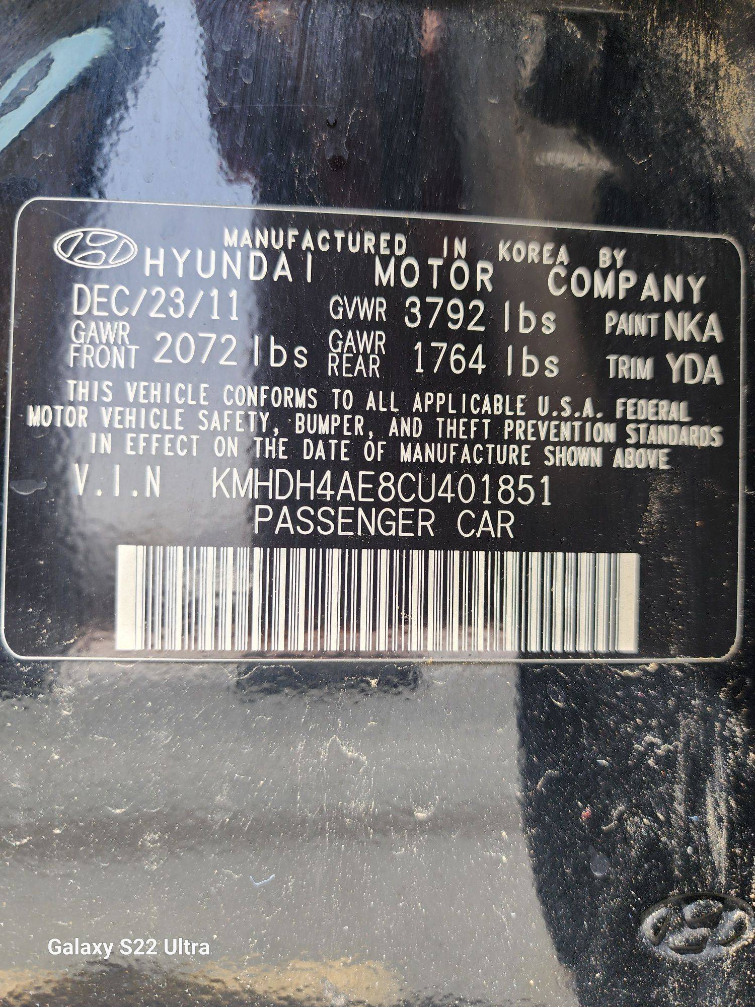 2012 HYUNDAI ELANTRA — 188878 Miles — Lot 38516506 - Marhaba Auctions Used Cars - Image 8
