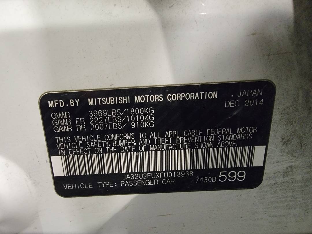 2015 MITSUBISHI LANCER — 152290 Miles — Lot FU013938 — Main - Marhaba Auctions Used Cars - Image 7