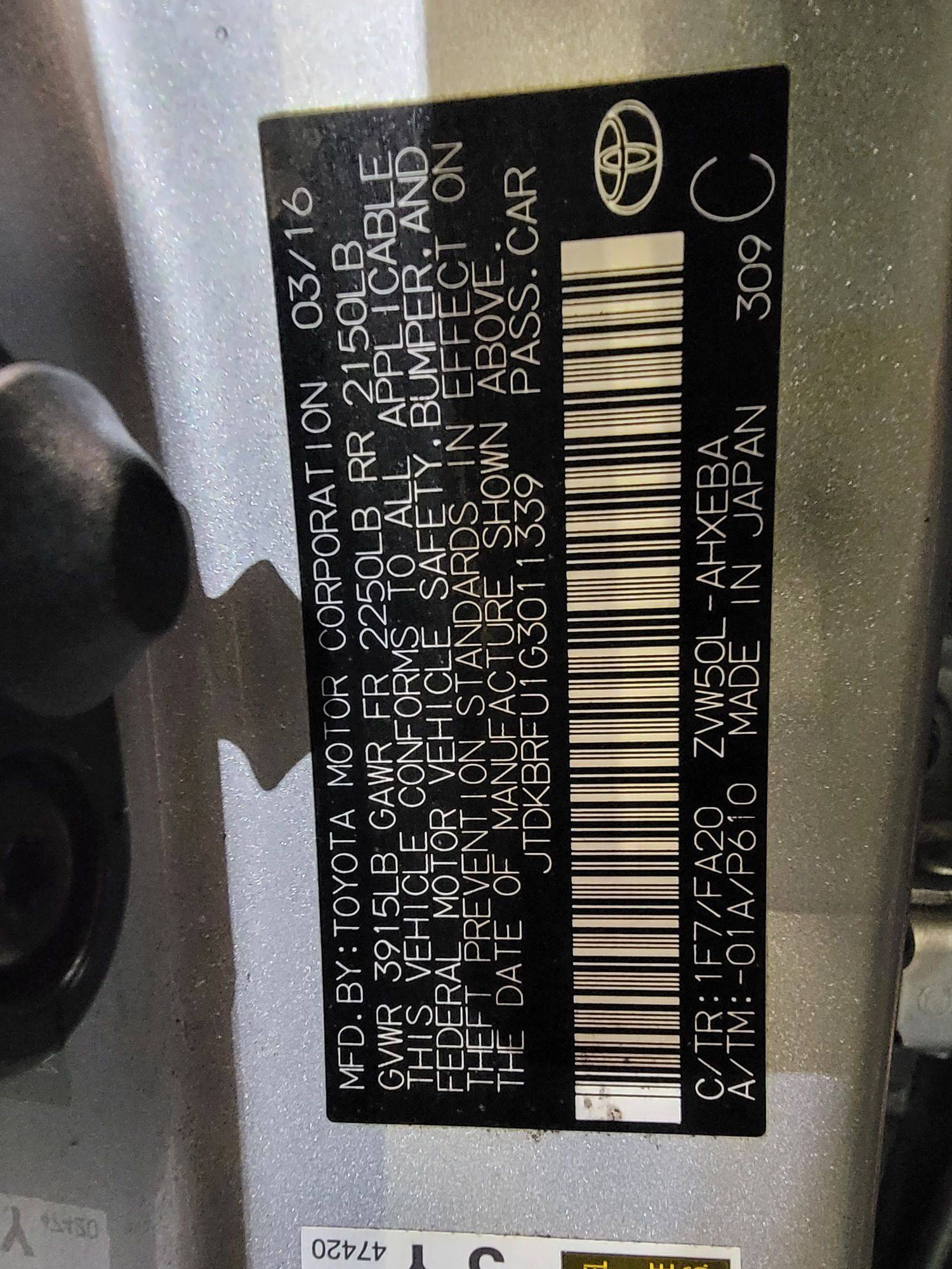 TOYOTA PRIUS 2016 - Marhaba Auction Used Cars - Image 11