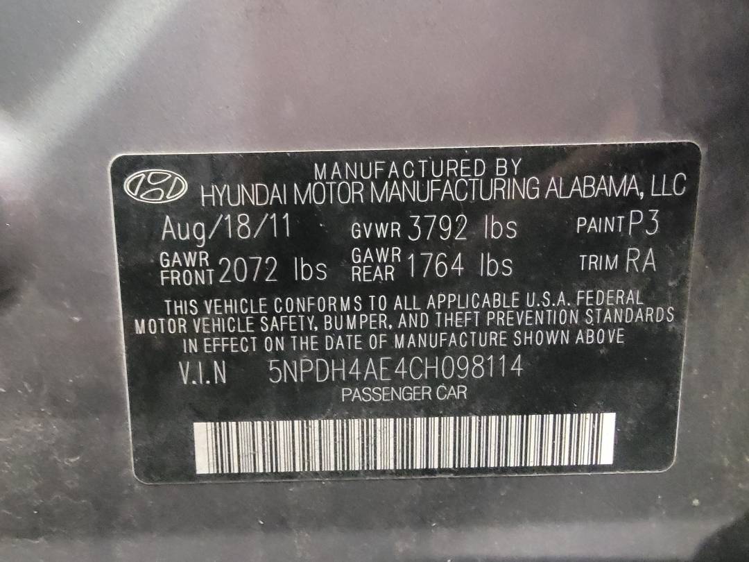2012 HYUNDAI ELANTRA — 177830 Miles — Lot 38852937 - Marhaba Auctions Used Cars - Image 5
