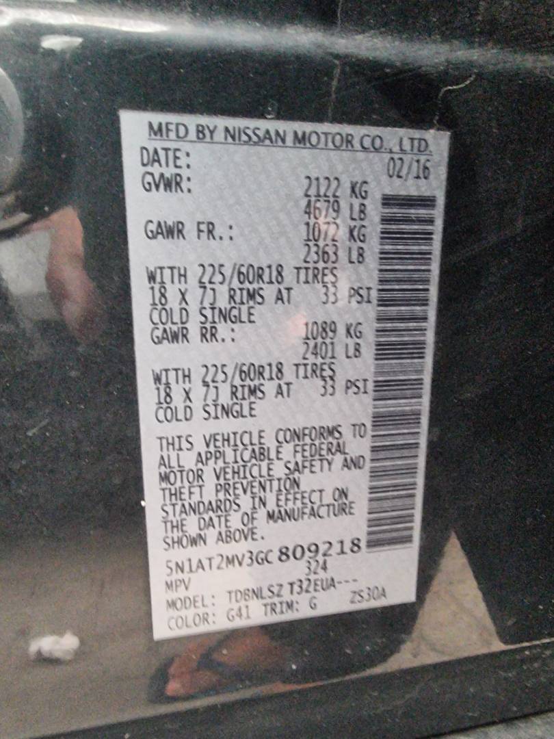 NISSAN ROGUE 2016 - Marhaba Auction Used Cars - Image 9