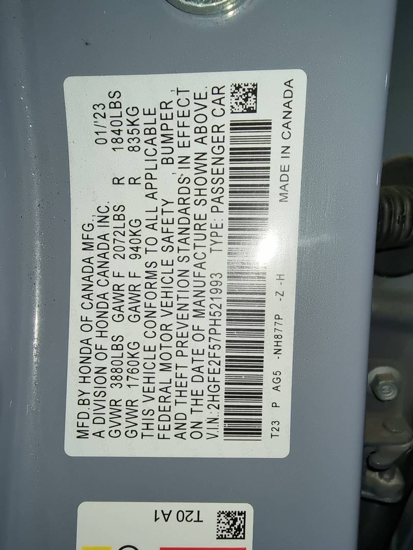 2023 HONDA CIVIC — 14196 Miles — Lot H521993 — Main - Marhaba Auctions Used Cars - Image 6