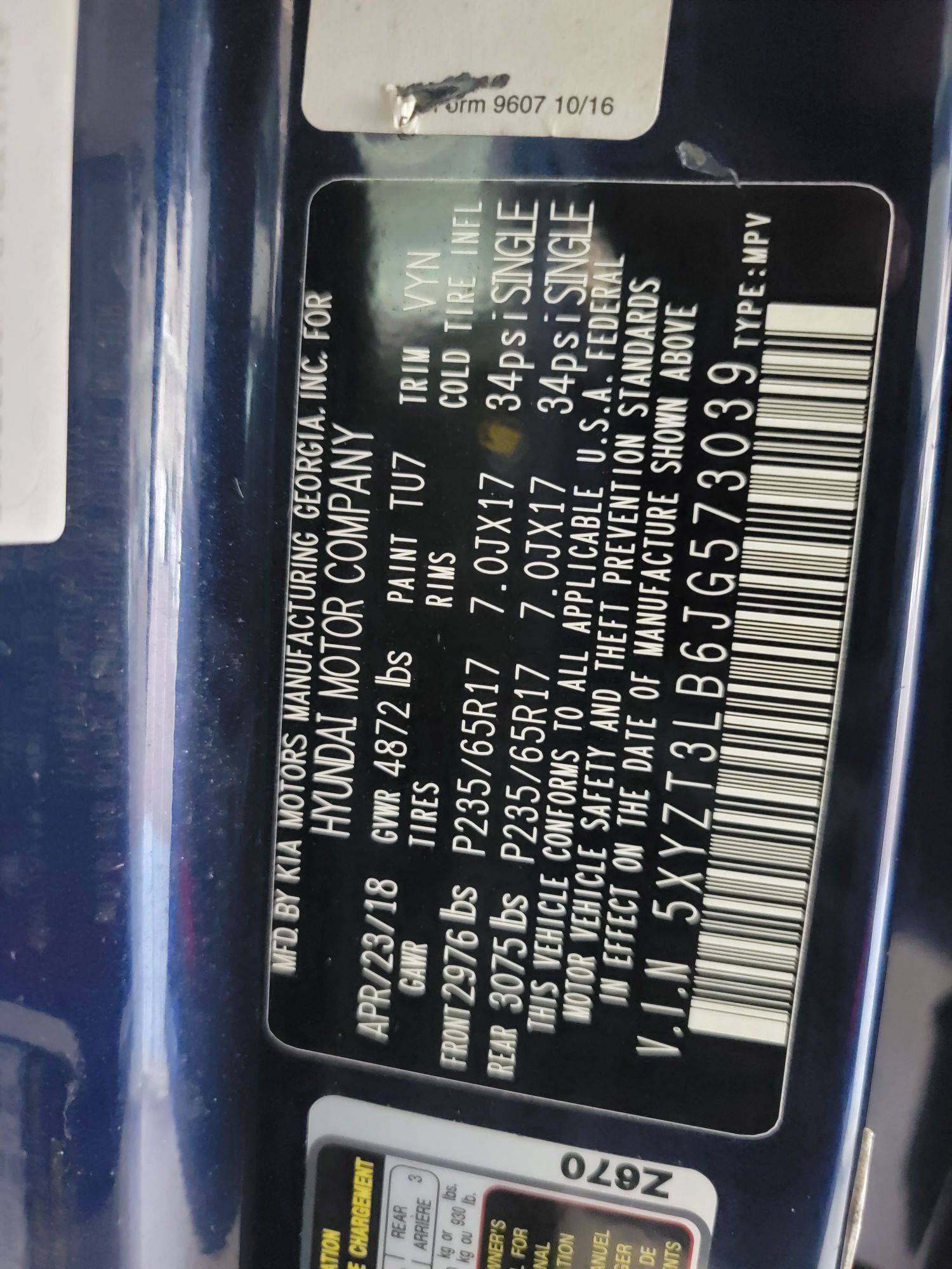 HYUNDAI SANTA FE SPORT 2018 - Marhaba Auction Used Cars - Image 10