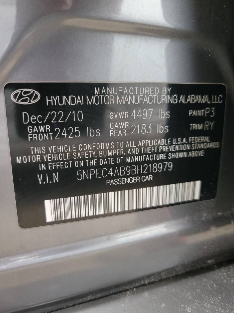 2011 HYUNDAI SONATA — 200580 Miles — Lot H218979 - Marhaba Auctions Used Cars - Image 11