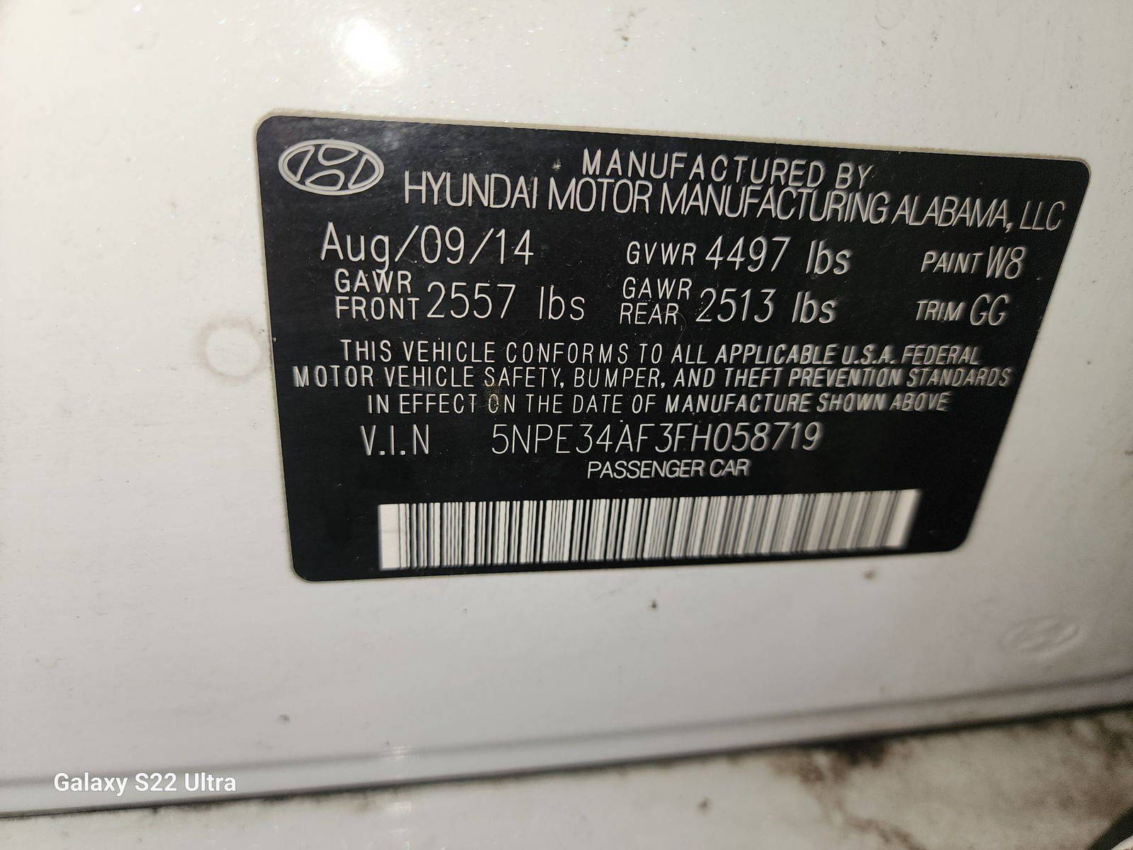 2015 HYUNDAI SONATA — 178775 Miles — Lot 38253845 - Marhaba Auctions Used Cars - Image 4