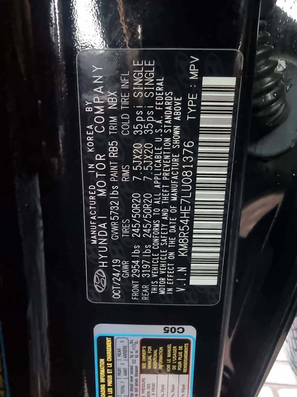 2020 HYUNDAI PALISADE LIMITED — 102265 Miles — Lot LU081376 — Ind. 12 - Marhaba Auctions Used Cars - Image 9
