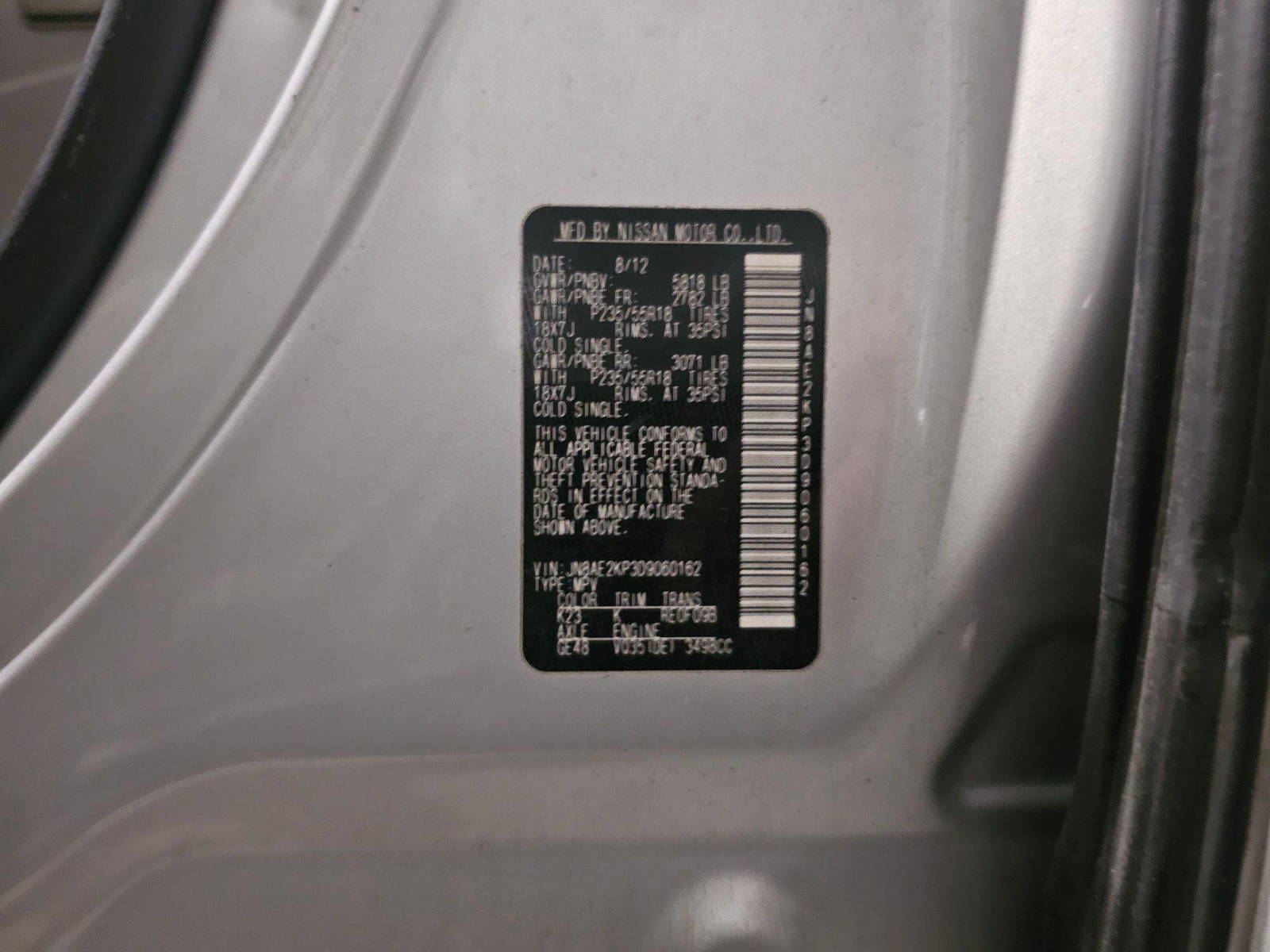 2013 NISSAN QUEST — 127056 Miles — Lot 060162 — Main - Marhaba Auctions Used Cars - Image 11