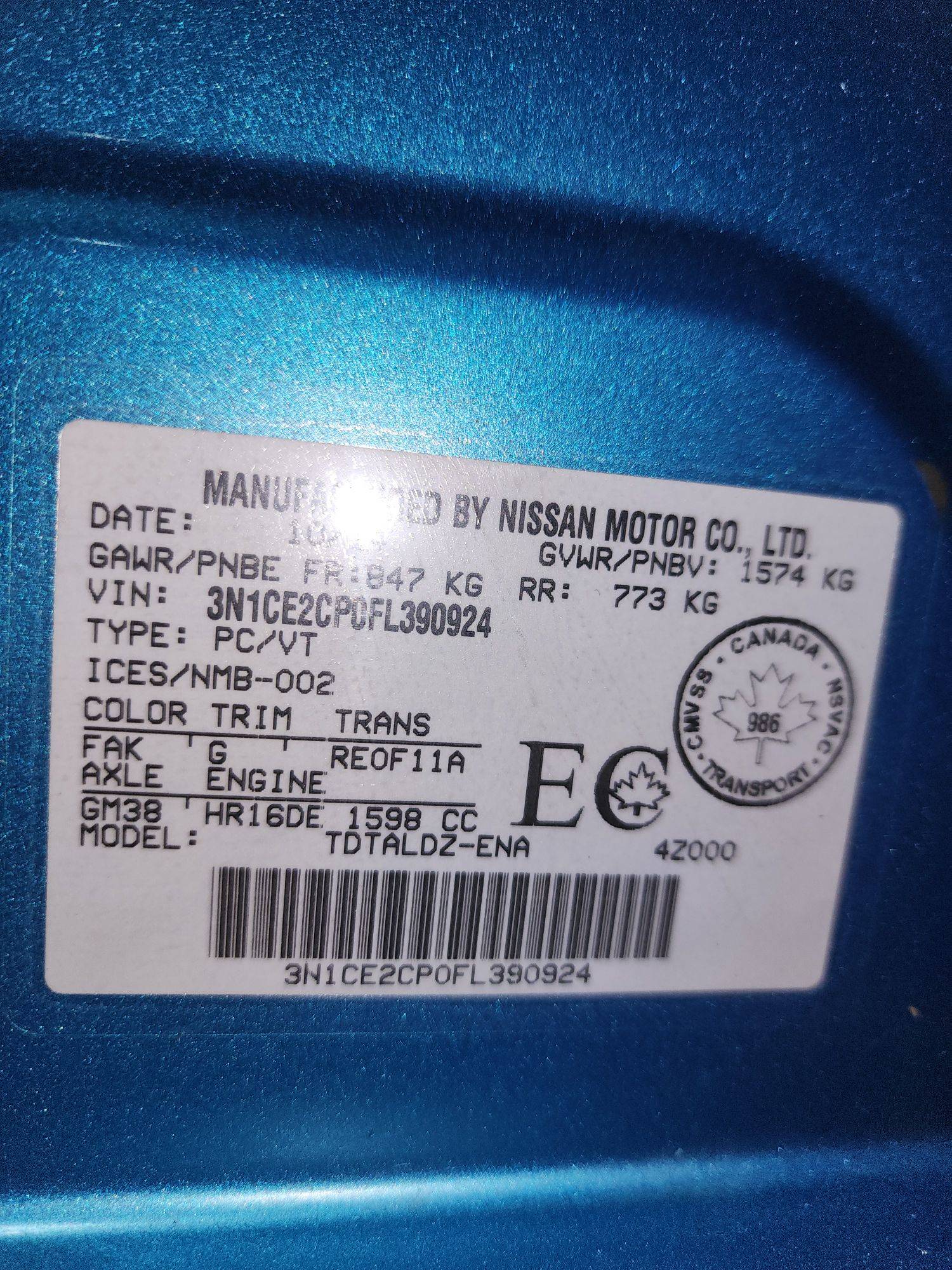 2015 NISSAN VERSA NOTE — 152965 KM — Lot L390924 — Al Quoz - Marhaba Auctions Used Cars - Image 10