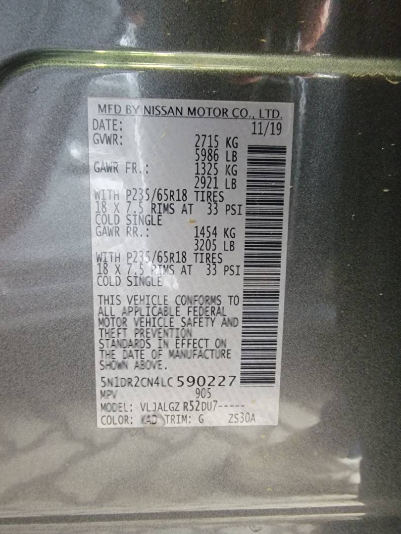 2020 NISSAN PATHFINDER — 88823 Miles — Lot LC590227 — Main - Marhaba Auctions Used Cars - Image 10