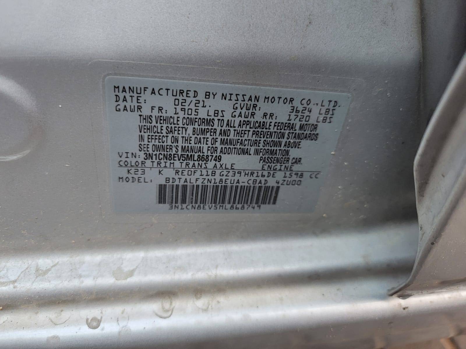 2021 NISSAN VERSA — 43305 Miles — Lot L868749 - Marhaba Auctions Used Cars - Image 3