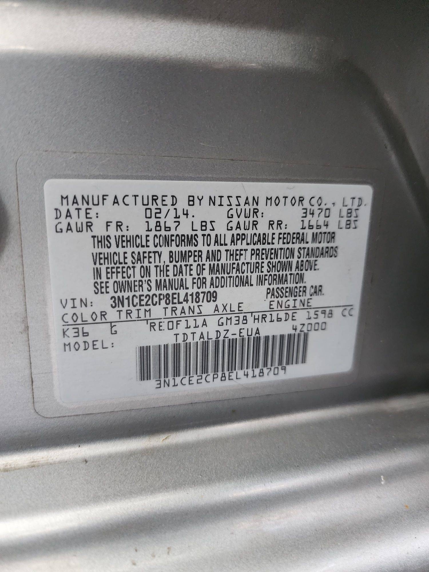 2014 NISSAN VERSA NOTE — 145030 Miles — Lot 39440870 — Souq - Marhaba Auctions Used Cars - Image 9