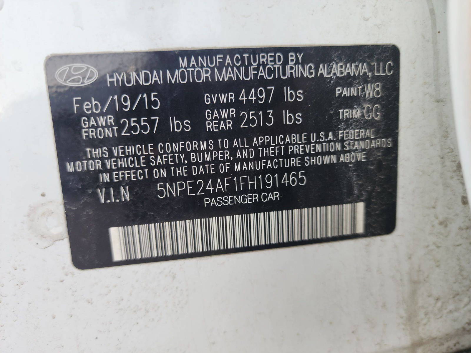 2015 HYUNDAI SONATA — 123015 Miles — Lot 43436142 — Al Sajaa - Marhaba Auctions Used Cars - Image 10