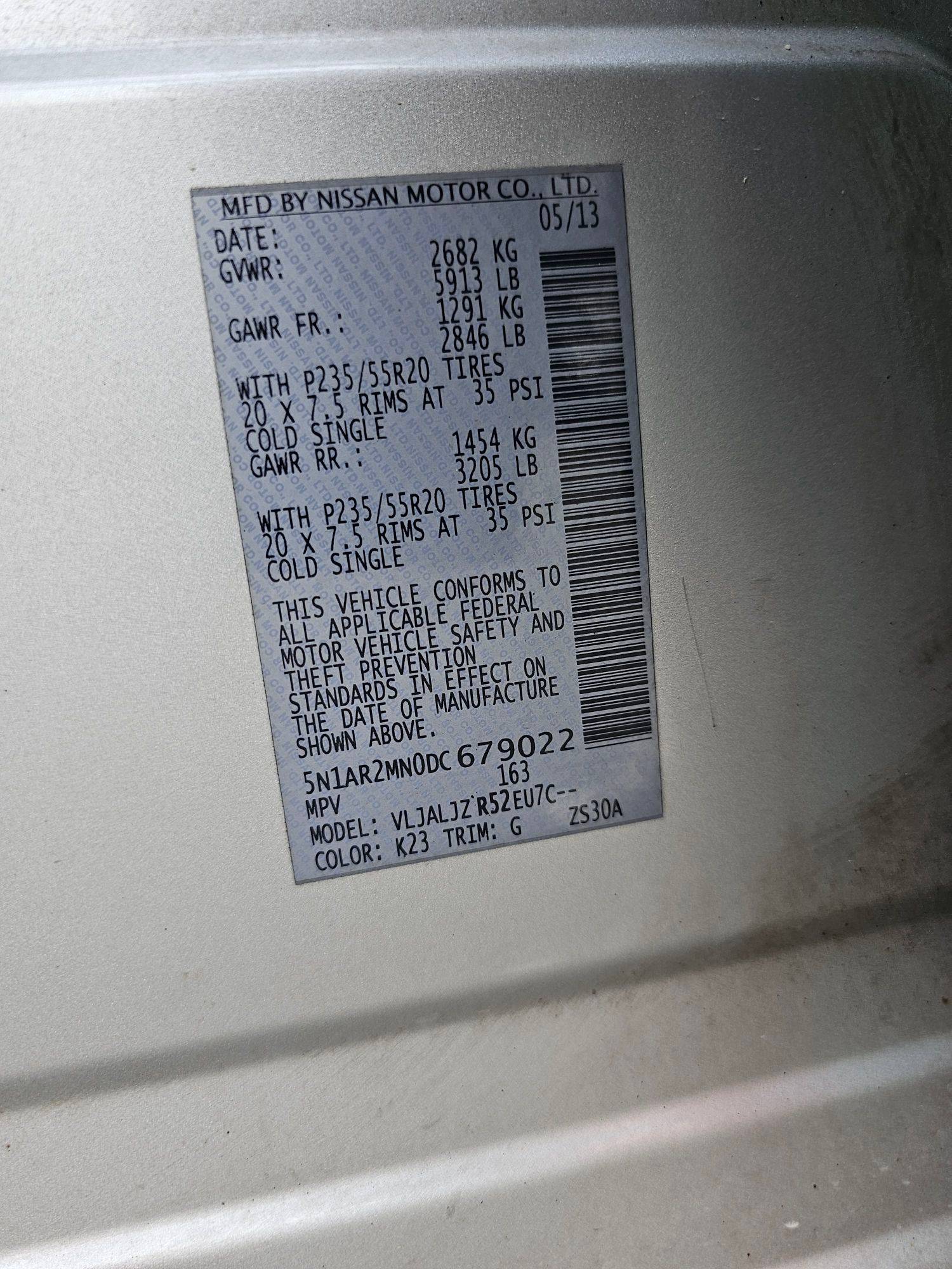 2013 NISSAN PATHFINDER — 216013 Miles — Lot MN0DC679022 — Souq - Marhaba Auctions Used Cars - Image 9