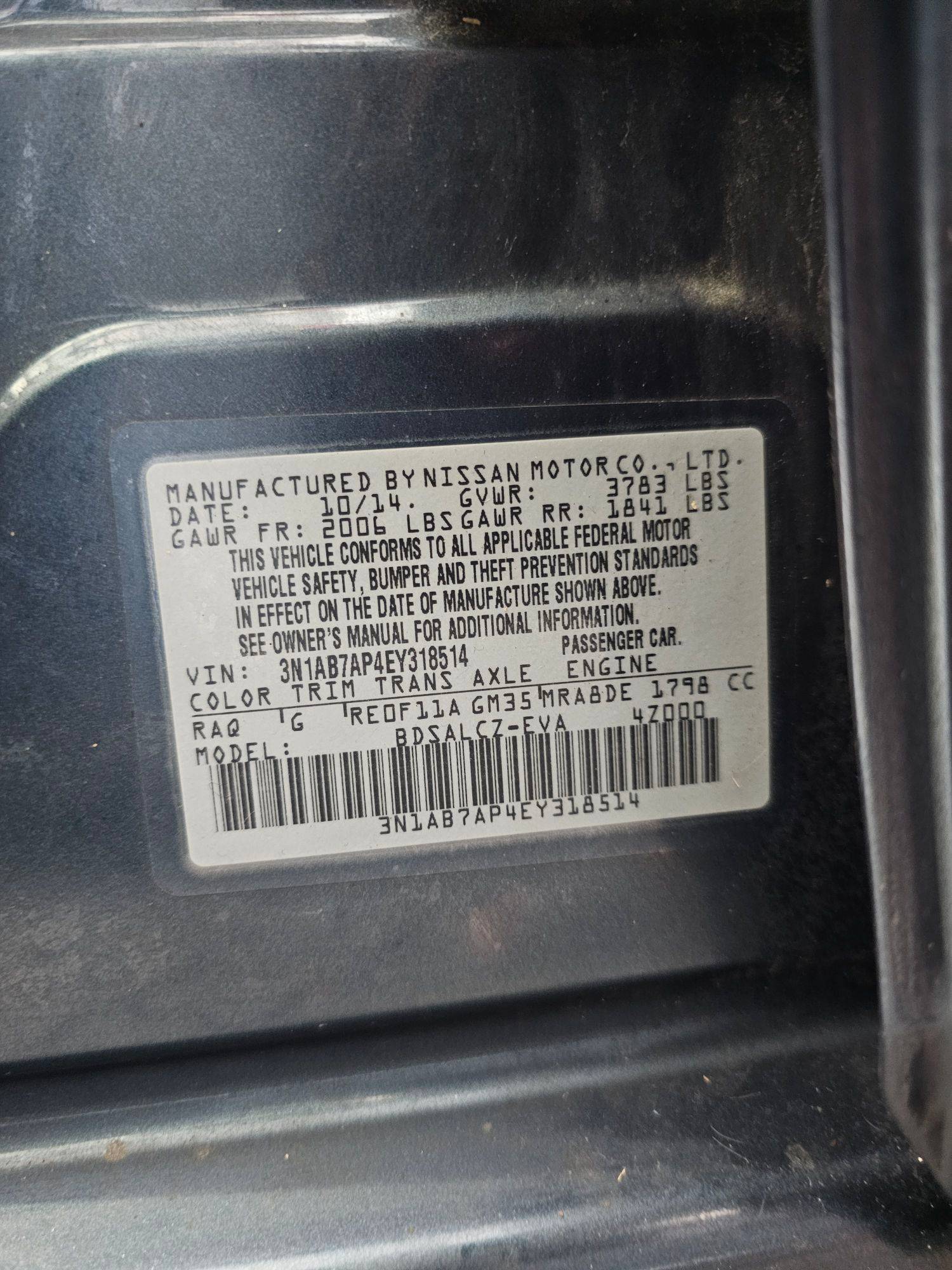 2014 NISSAN SENTRA — 145511 Miles — Lot EY318514 — Souq - Marhaba Auctions Used Cars - Image 9
