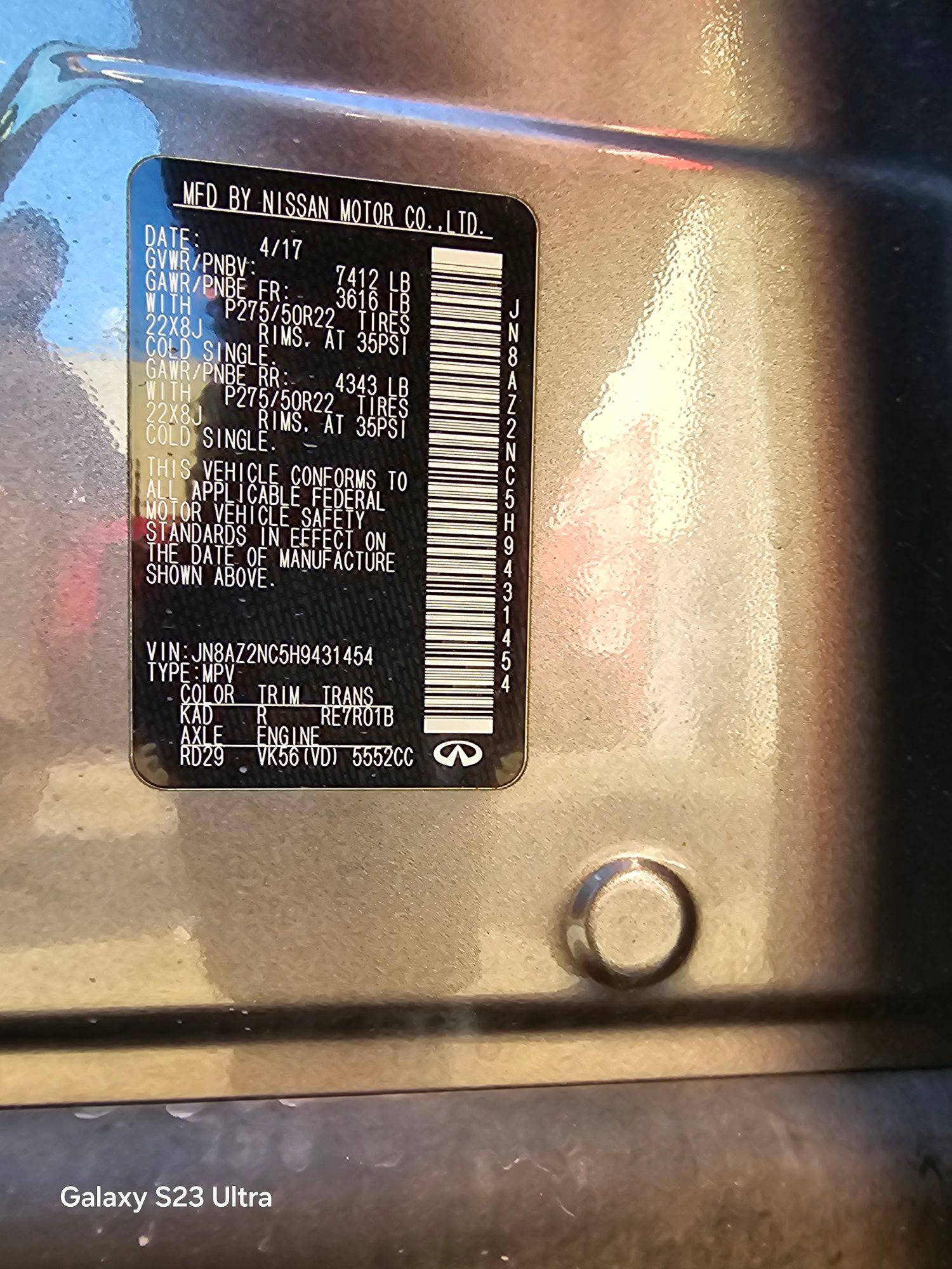 INFINITI QX80 2017 - Marhaba Auction Used Cars - Image 10