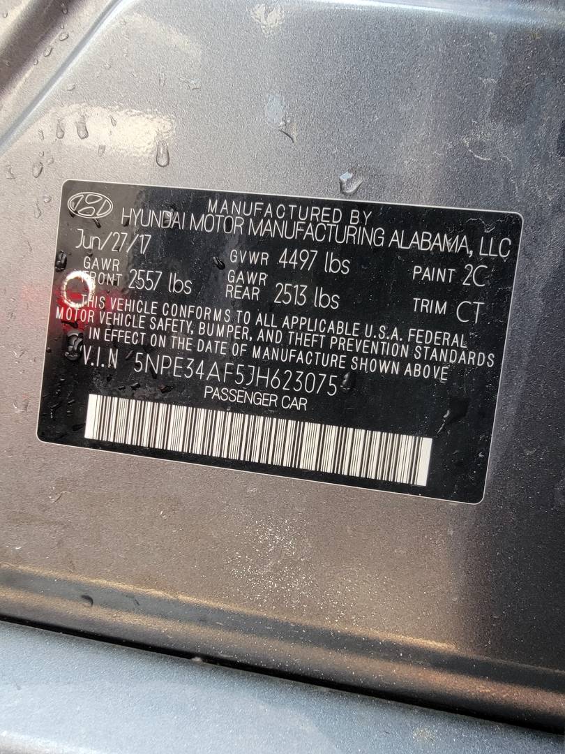 2018 HYUNDAI SONATA SPORT — 44740 Miles — Lot H623075 — Main - Marhaba Auctions Used Cars - Image 9