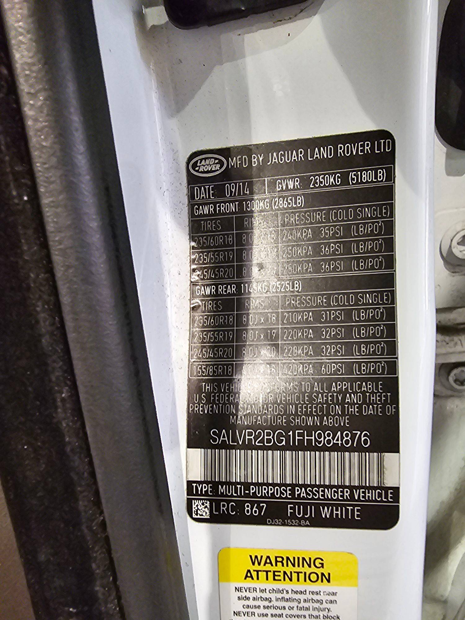 2015 LAND ROVER RANGE ROVER EVOQUE PURE — 80237 Miles — Lot 49845975 — Main - Marhaba Auctions Used Cars - Image 11