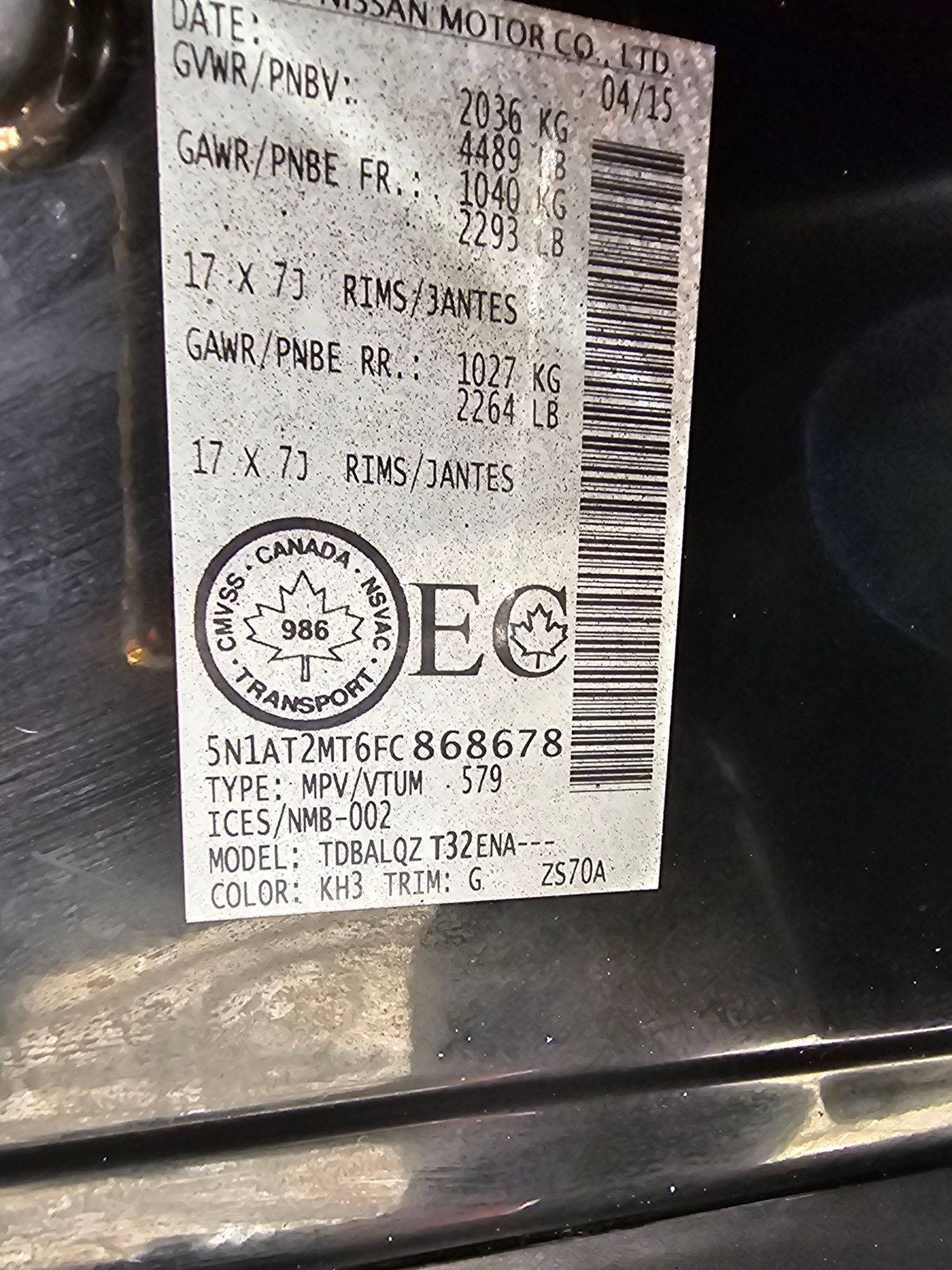 NISSAN ROGUE 2015 - Marhaba Auction Used Cars - Image 11