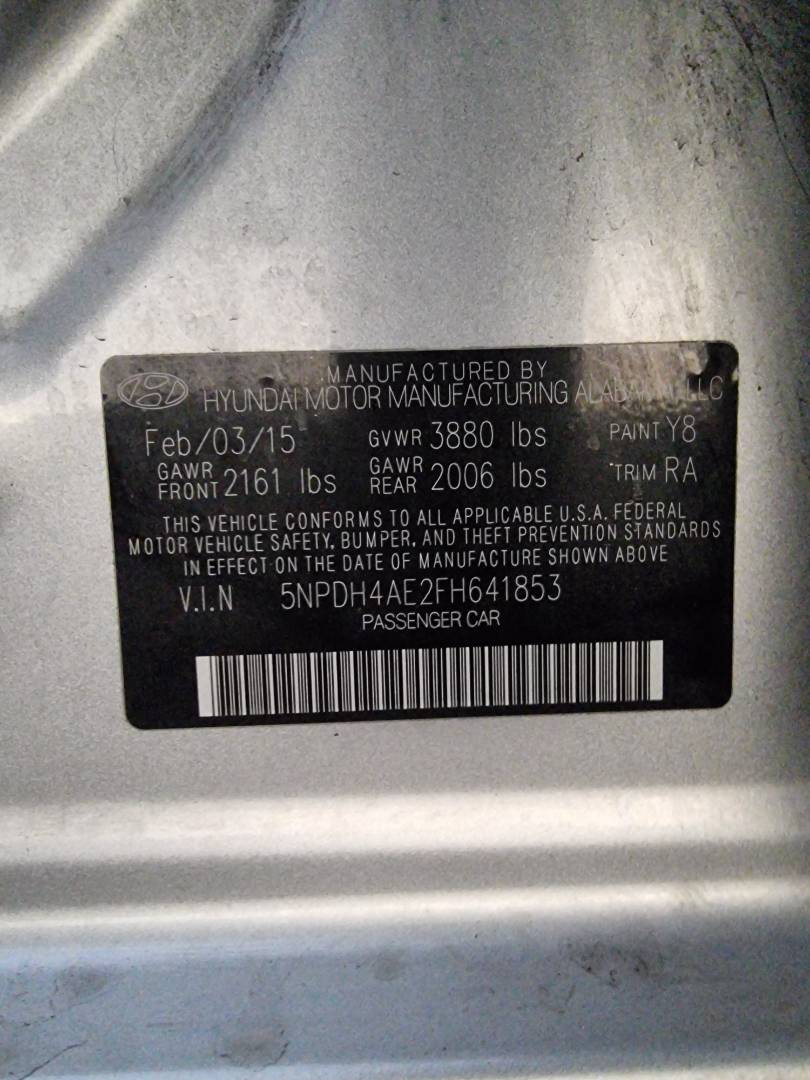 2015 HYUNDAI ELANTRA — 151332 Miles — Lot 214587 — Ind. 12 - Marhaba Auctions Used Cars - Image 9