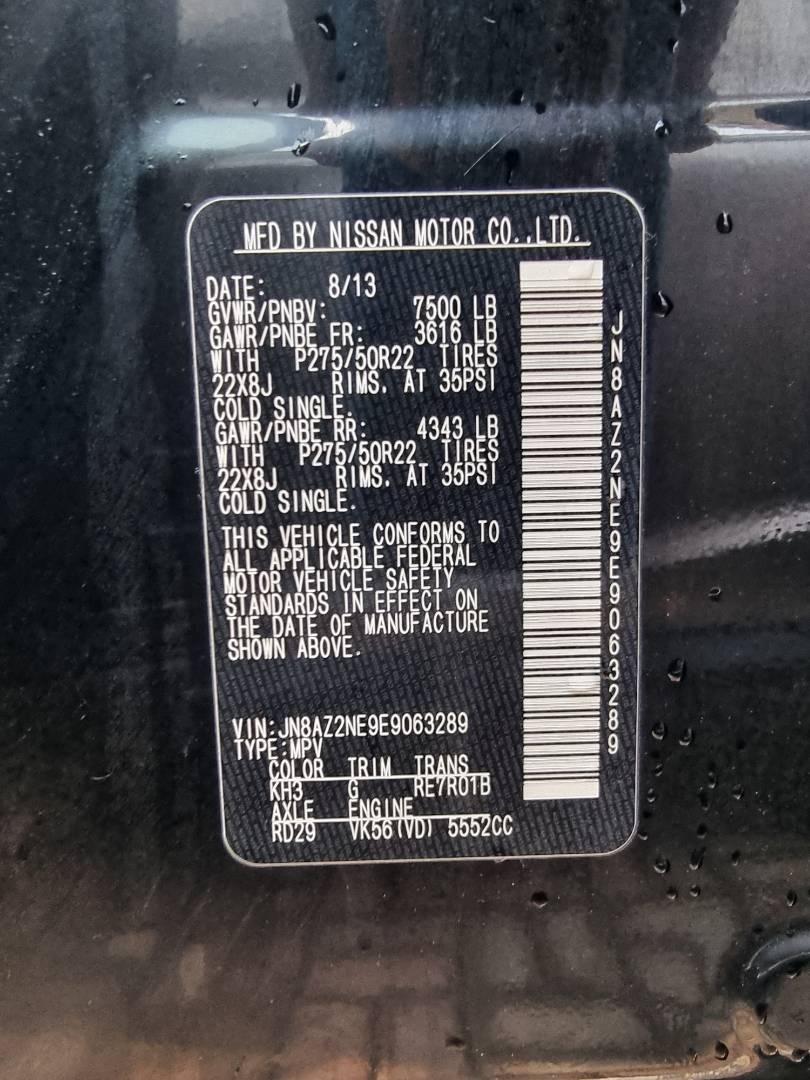 2014 INFINITI QX80 — 138466 Miles — Lot 63133954 — Ind. 12 - Marhaba Auctions Used Cars - Image 10