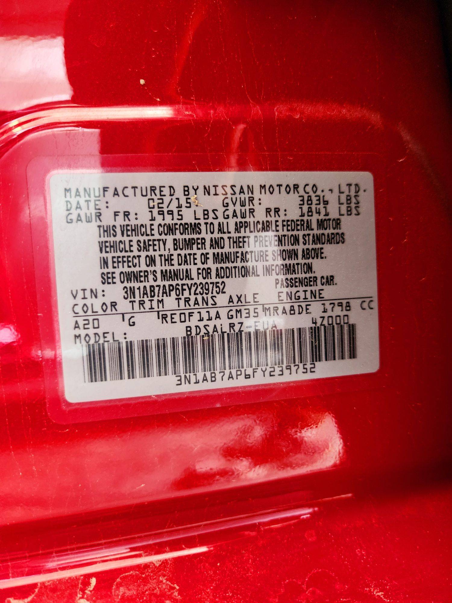 2015 NISSAN SENTRA — 163140 Miles — Lot P6FY239752 — Souq - Marhaba Auctions Used Cars - Image 10