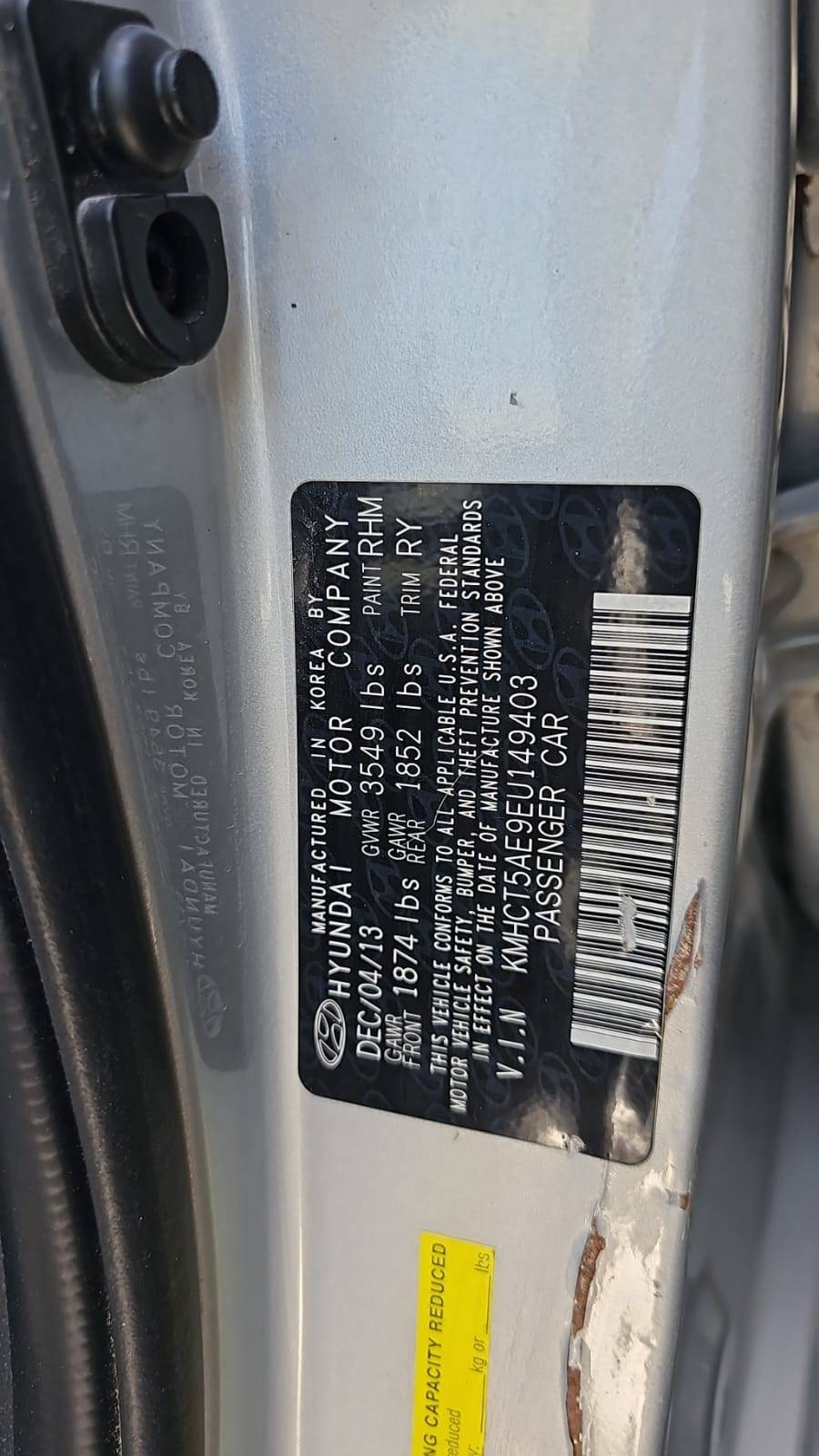 2014 HYUNDAI ACCENT — 83851 Miles — Lot E9EU149403 — Main - Marhaba Auctions Used Cars - Image 5