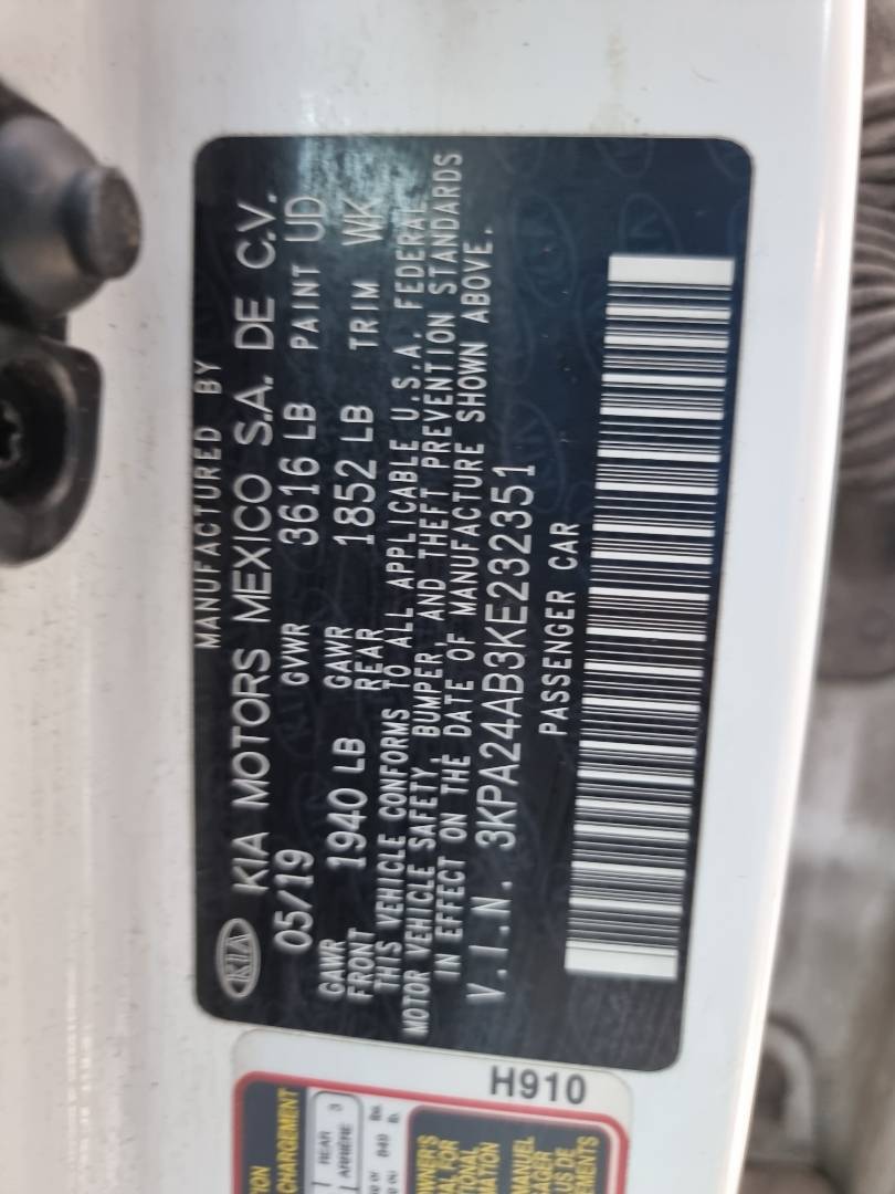 2019 KIA RIO — 88720 Miles — Lot 46388064 — Main - Marhaba Auctions Used Cars - Image 9