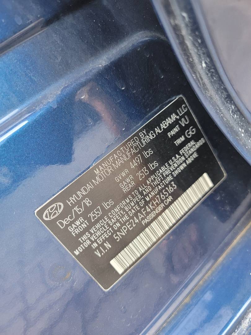 2019 HYUNDAI SONATA — 65655 Miles — Lot 765163 — Main - Marhaba Auctions Used Cars - Image 9