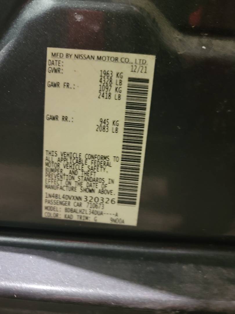 2022 NISSAN ALTIMA — 26555 Miles — Lot NN320326 — Main - Marhaba Auctions Used Cars - Image 10
